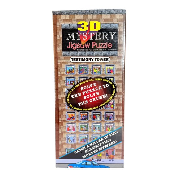 Crime Murder Mystery Game VTG 1994 3D Jigsaw Puzzle Testimony Tower Board Game - Picture 10 of 11
